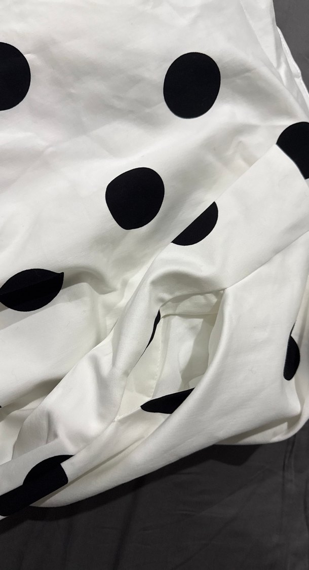 Puantiye Desenli Beyaz Pilili Hamile Eteği - Görsel 5