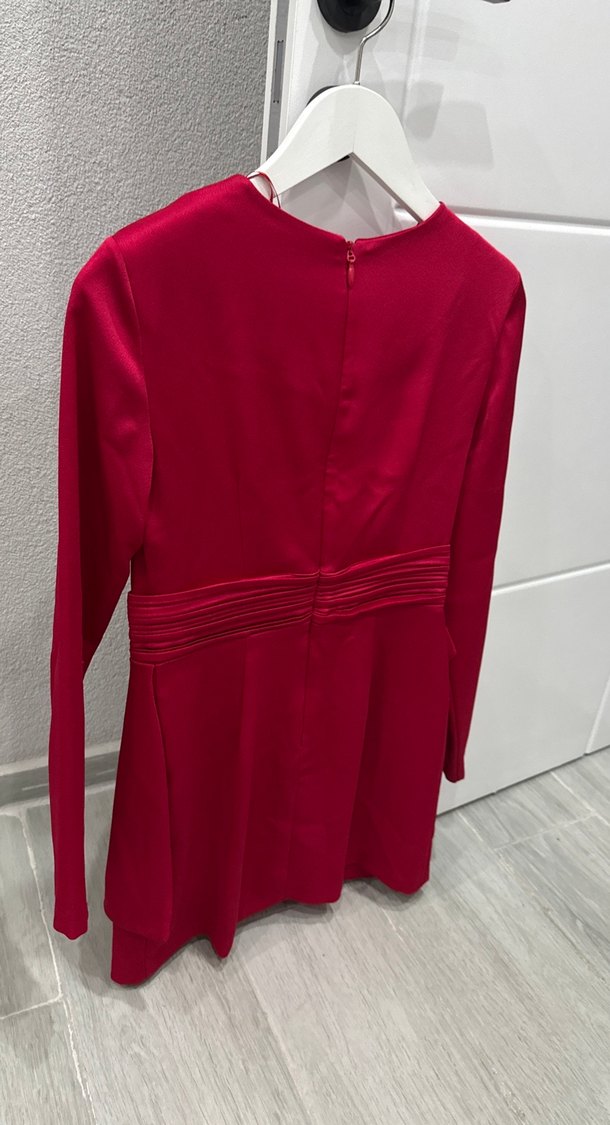 Kırmızı Kemerli Kadın Mini Bluz - Görsel 5