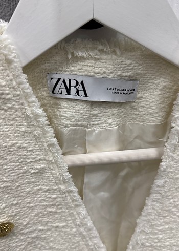 İşlemeli Beyaz Kısa Kadın Keten Ceket - Görsel 2