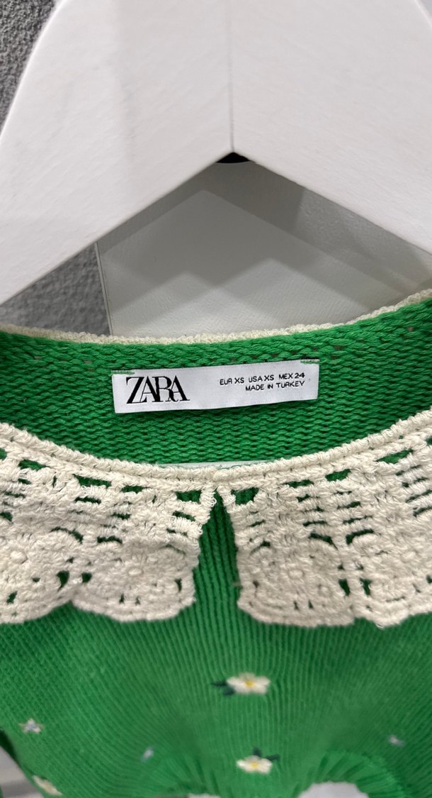 Nakışlı Örgü Yeşil Kadın Kazak - Görsel 2