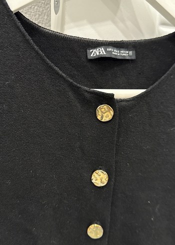 Siyah Süet Düğmeli Kolsuz Mini Yelek - Görsel 4