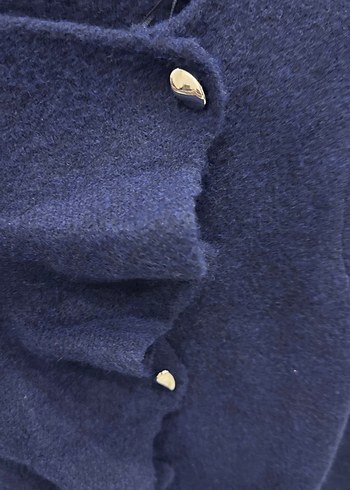 Düğmeli Lacivert Mini Triko Hırka - Görsel 3