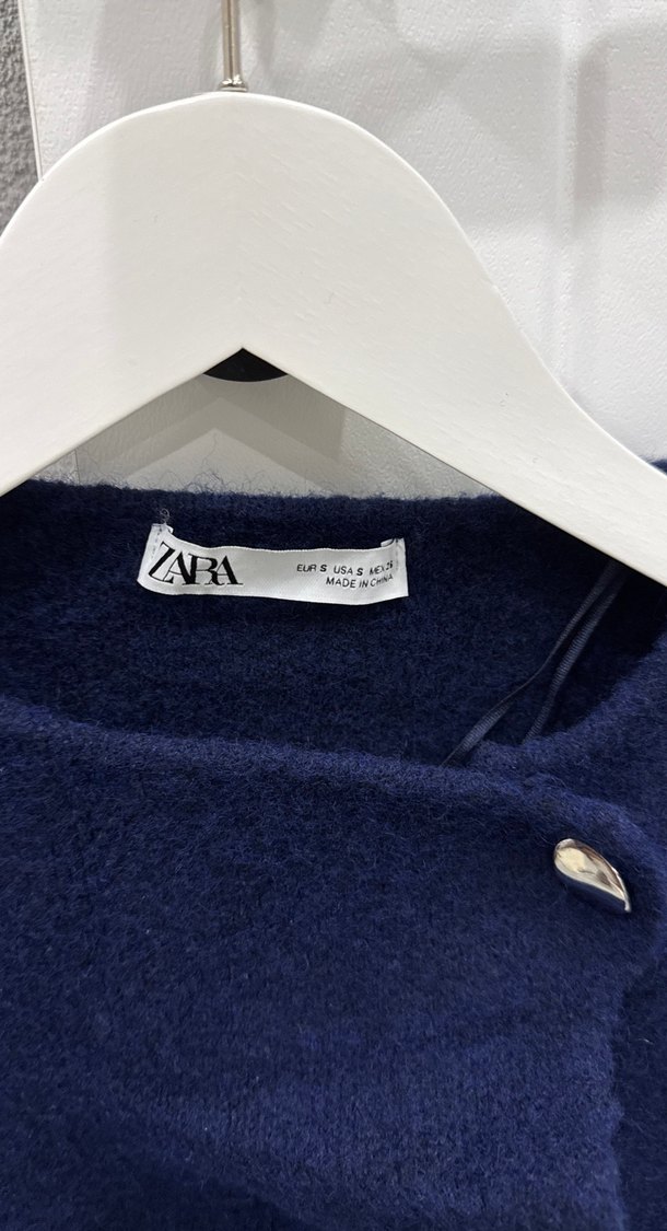 Düğmeli Lacivert Mini Triko Hırka - Görsel 2