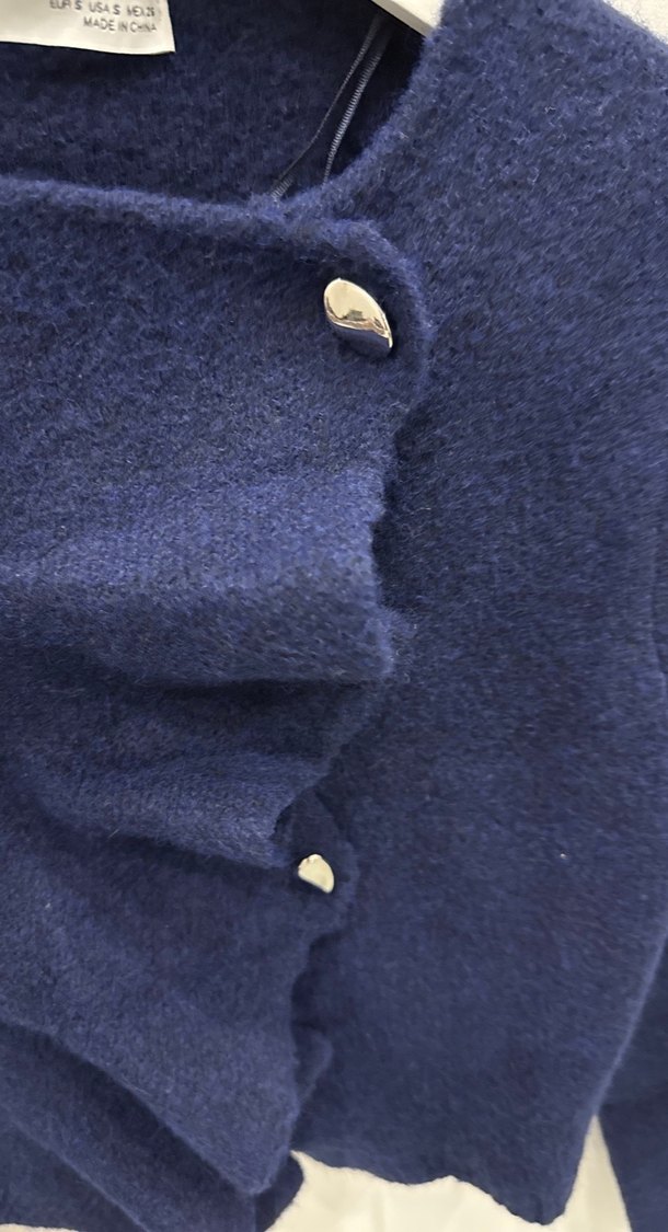 Düğmeli Lacivert Mini Triko Hırka - Görsel 3