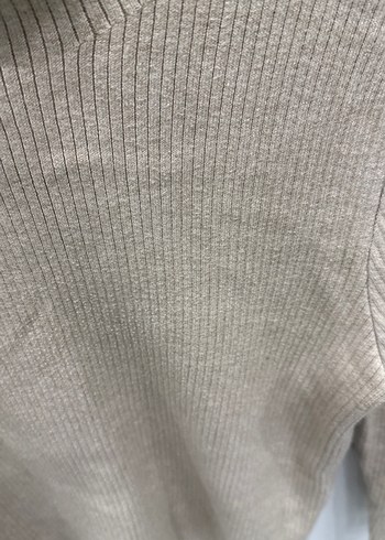 Bej Yarım Balıkçı Yaka Triko Kadın Kazak - Görsel 3