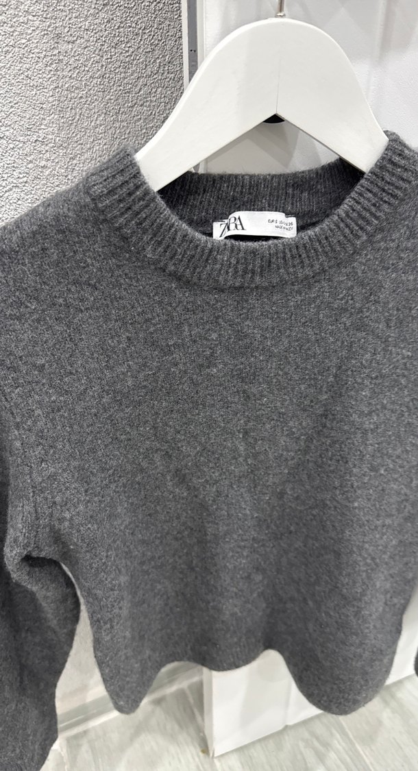 Gri Yün Kadın Basic Triko Kazak - Görsel 3