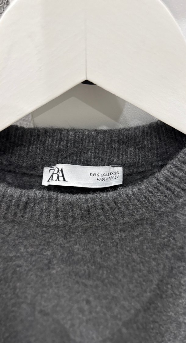 Gri Yün Kadın Basic Triko Kazak - Görsel 2