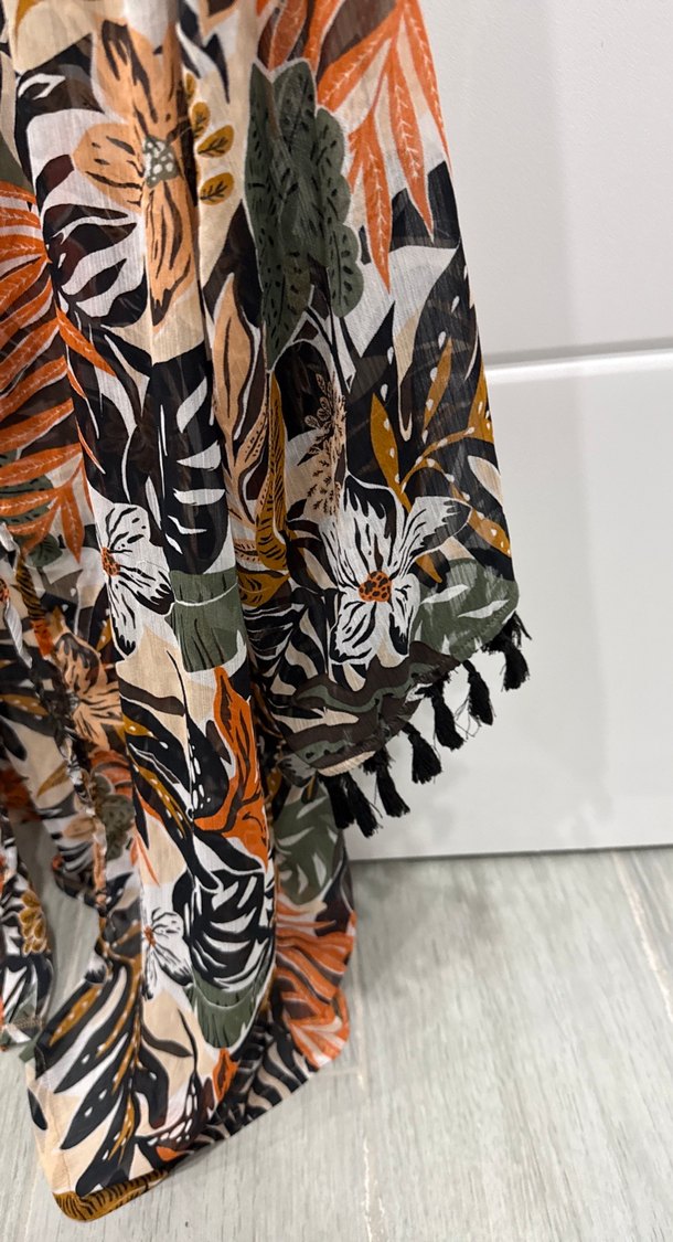 Bohem Desenli Püsküllü Mini Kimono - Görsel 3