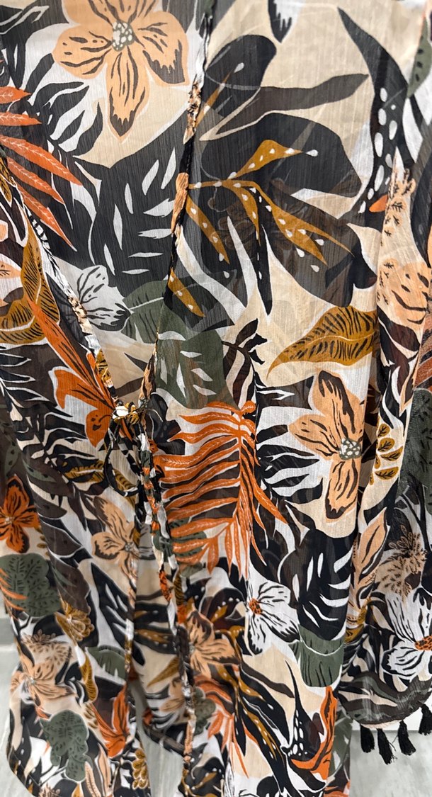 Bohem Desenli Püsküllü Mini Kimono - Görsel 4