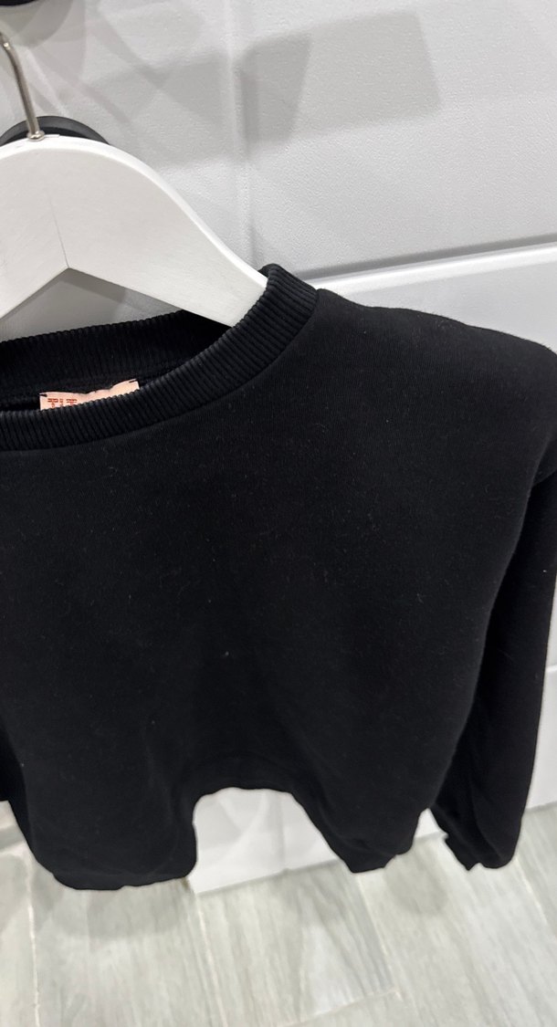 Siyah Kadın Oversize Sweatshirt - Görsel 3