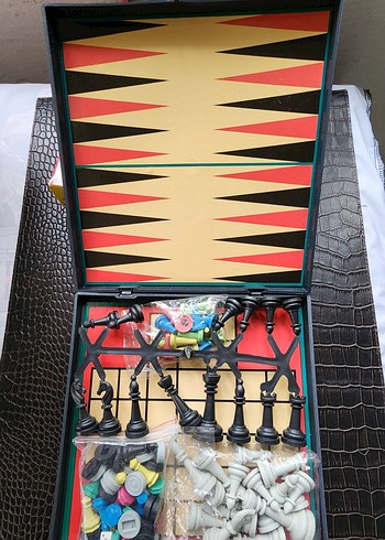 5'li Oyun Seti - Tavla, Satranç, Dama - Görsel 2