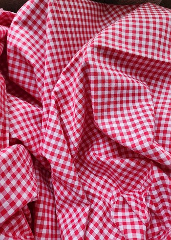 Pamuklu, pötikare parça kumaş. - Görsel 5