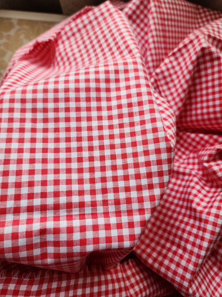 Pamuklu, pötikare parça kumaş. - Görsel 3