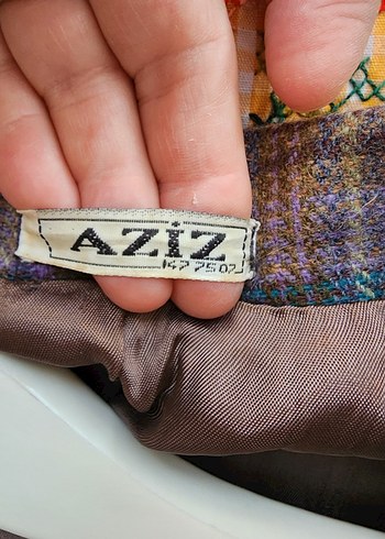 Düğmeli Kahverengi Ekoseli Kadın Blazer Ceket. Vintage ürün,... - Görsel 9