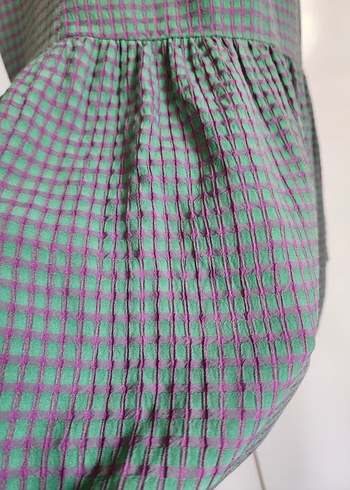 Gri Kareli, kullanışlı yaz Elbisesisi.. - Görsel 6