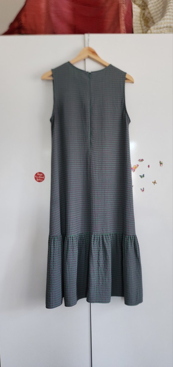 Gri Kareli, kullanışlı yaz Elbisesisi.. - Görsel 3