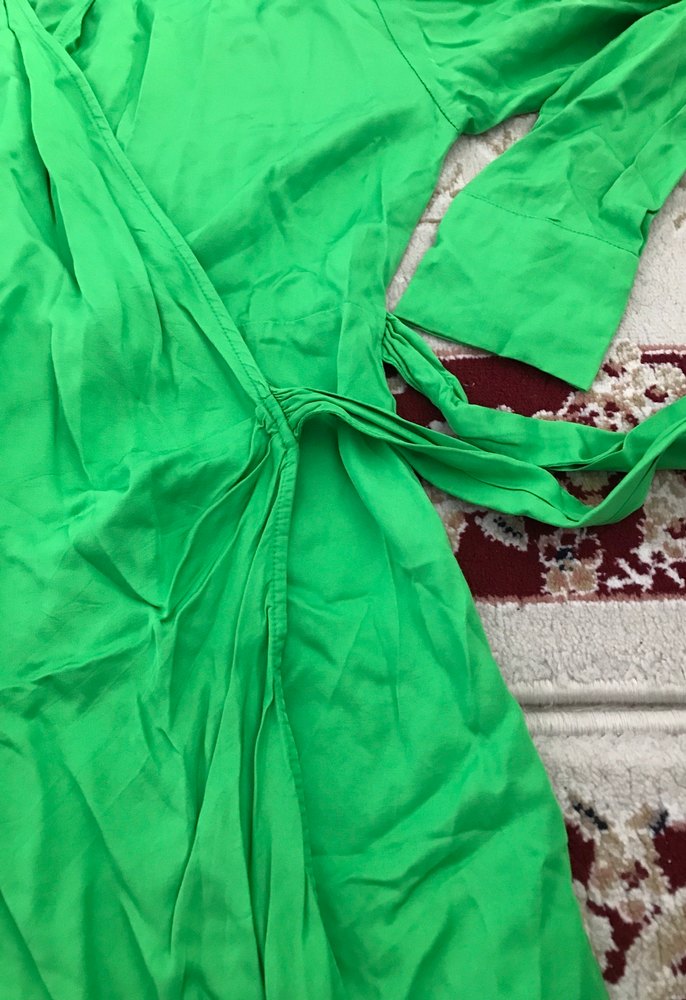 Parlak Yeşil Bohem Kadın Uzun Kollu  Elbise yada tunık - Görsel 2