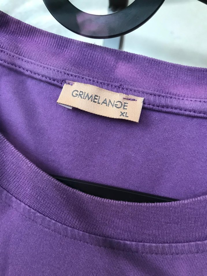 Mor Baskılı Rahat Kesim Hamile Tişörtü - Görsel 3