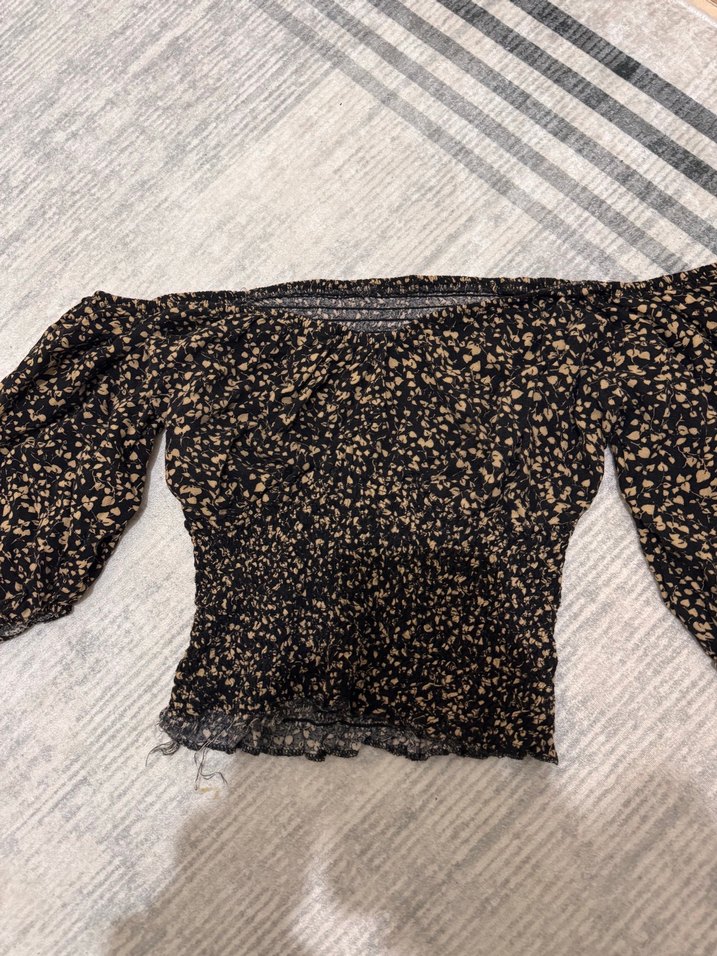 Kahverengi Mini Triko Kadın Bluz - Görsel 3