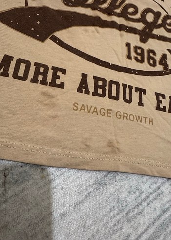 Kahverengi Baskılı Kadın Tişört - Görsel 2