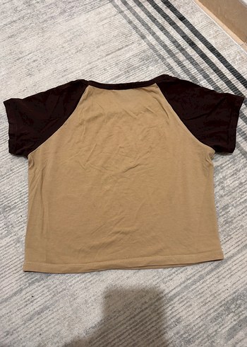 Kahverengi Baskılı Kadın Tişört - Görsel 3