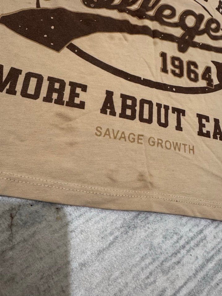 Kahverengi Baskılı Kadın Tişört - Görsel 2