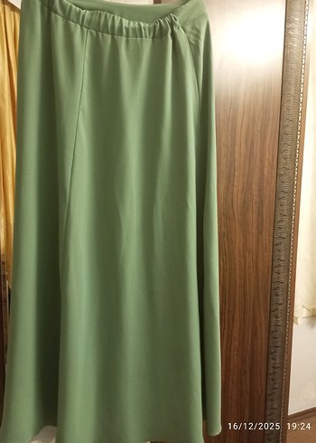 Yeşil Drapeli Uzun Kadın Elbisesi - Görsel 8