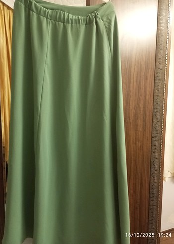 Yeşil Drapeli Uzun Kadın Elbisesi - Görsel 9