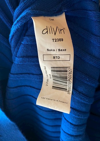 Dilvin Mavi Triko Kısa Kollu Polo Yaka Bluz