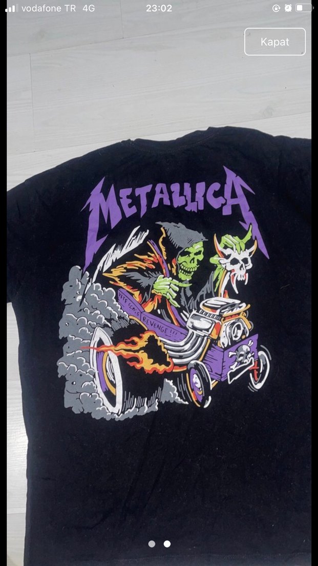 Kızlar için Metallica Baskılı Mor Tişört - Görsel 2