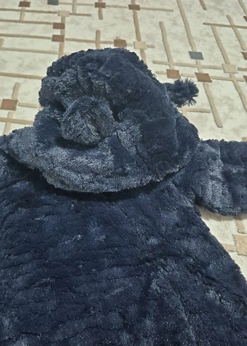 Koyu Mavi Kürklü Bebek Tulumu - Görsel 2