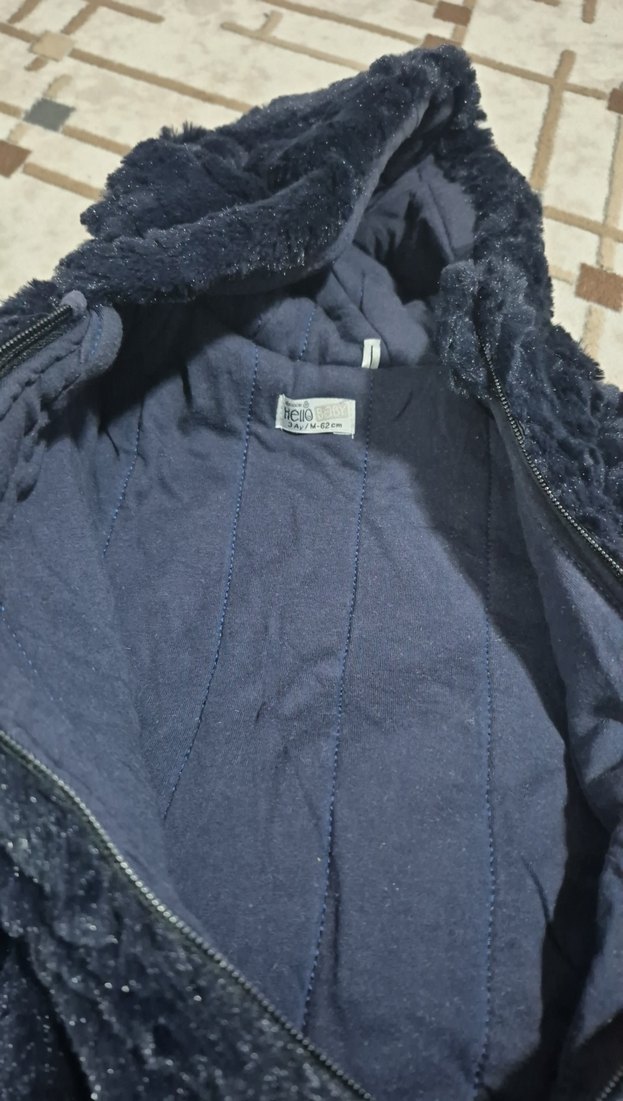 Koyu Mavi Kürklü Bebek Tulumu - Görsel 3