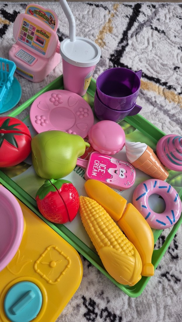 Renkli Oyuncak Mutfak Seti ve Market Aksesuarları - Görsel 3