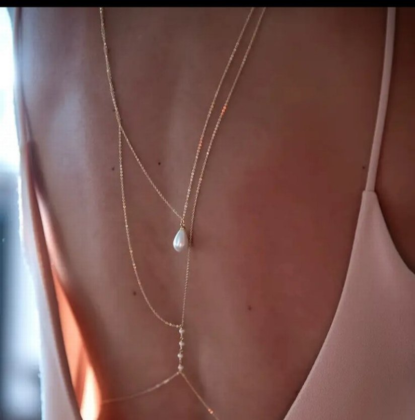 Altın Renk Minimalist Vücut Zinciri - Görsel 2