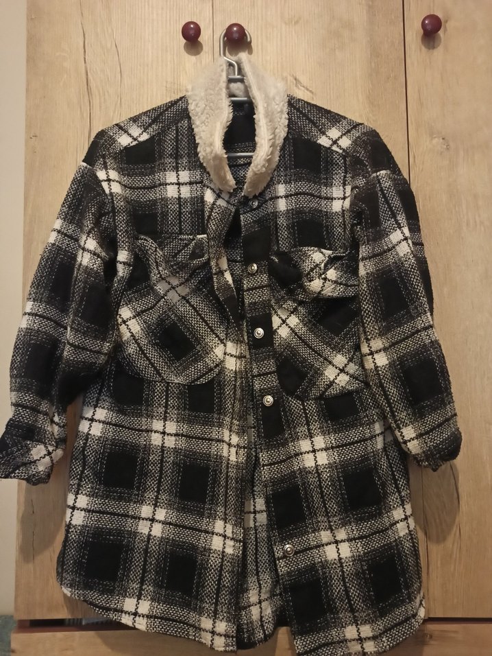 Düğmeli Gri Siyah Kareli Kadın Gömlek - Görsel 2