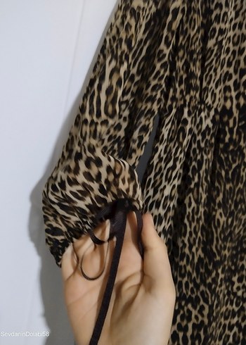 Bohem Leopar Desenli Uzun Kadın Elbise - Görsel 3