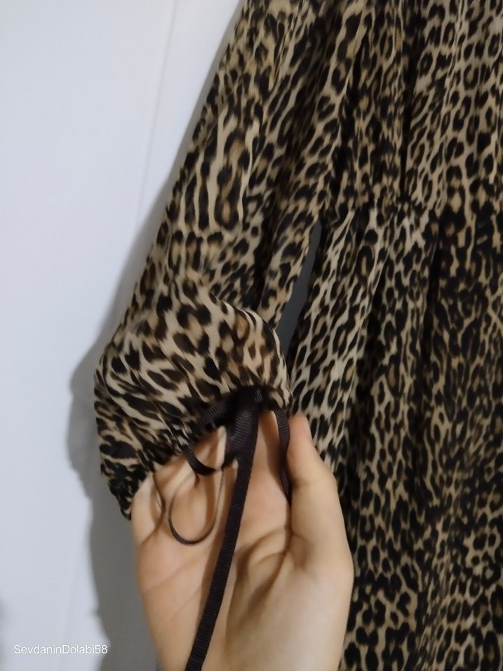 Bohem Leopar Desenli Uzun Kadın Elbise - Görsel 3