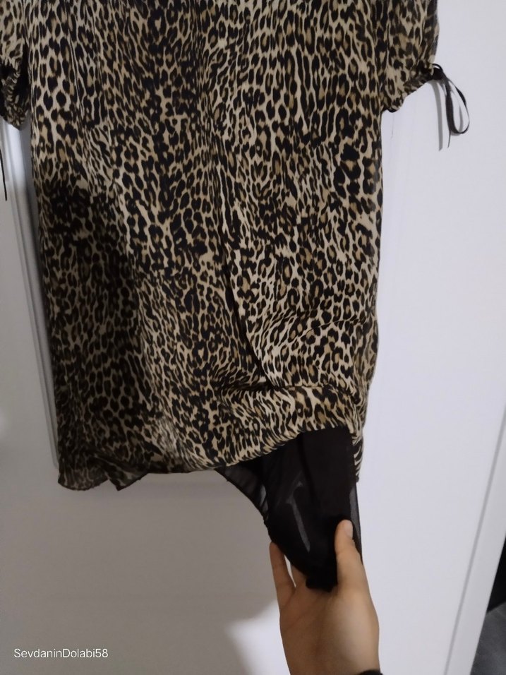 Bohem Leopar Desenli Uzun Kadın Elbise - Görsel 4