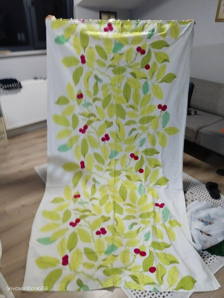 Bohem Yeşil Desenli Perde - Görsel 2