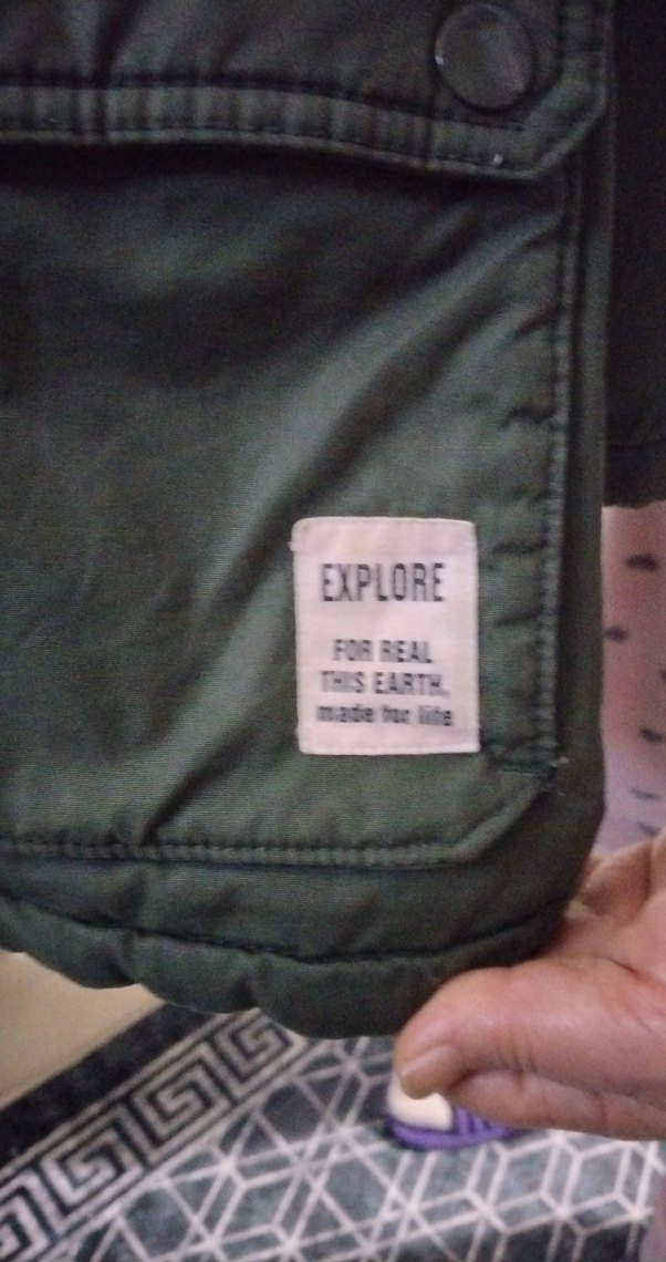 Erkek Çocuk Haki Fermuarlı Street Wear Mont - Görsel 5