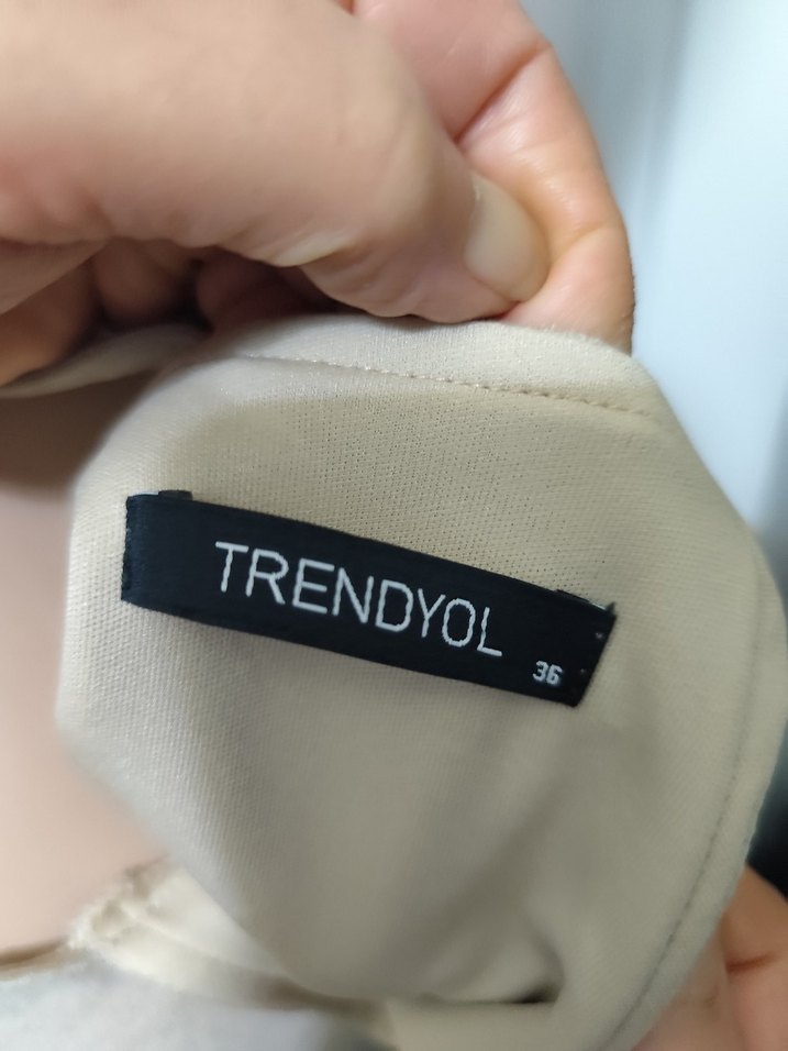 Kadın Bej Süet Midi Askılı Elbise - Görsel 4