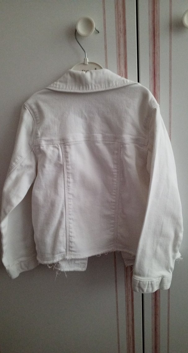Kız Çocuk Beyaz Denim Ceket - Görsel 5