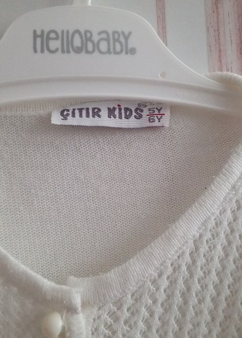 Beyaz Örgü Kız Hırka Uzun Kollu - Görsel 3