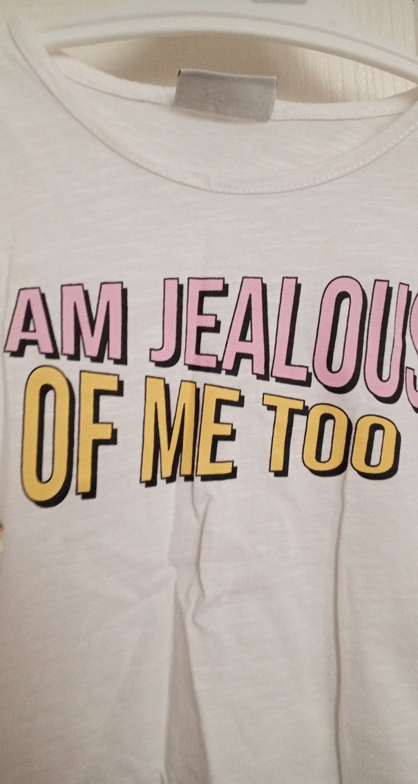 Kız Çocuk Payetli Baskılı Beyaz Tişört - Görsel 4