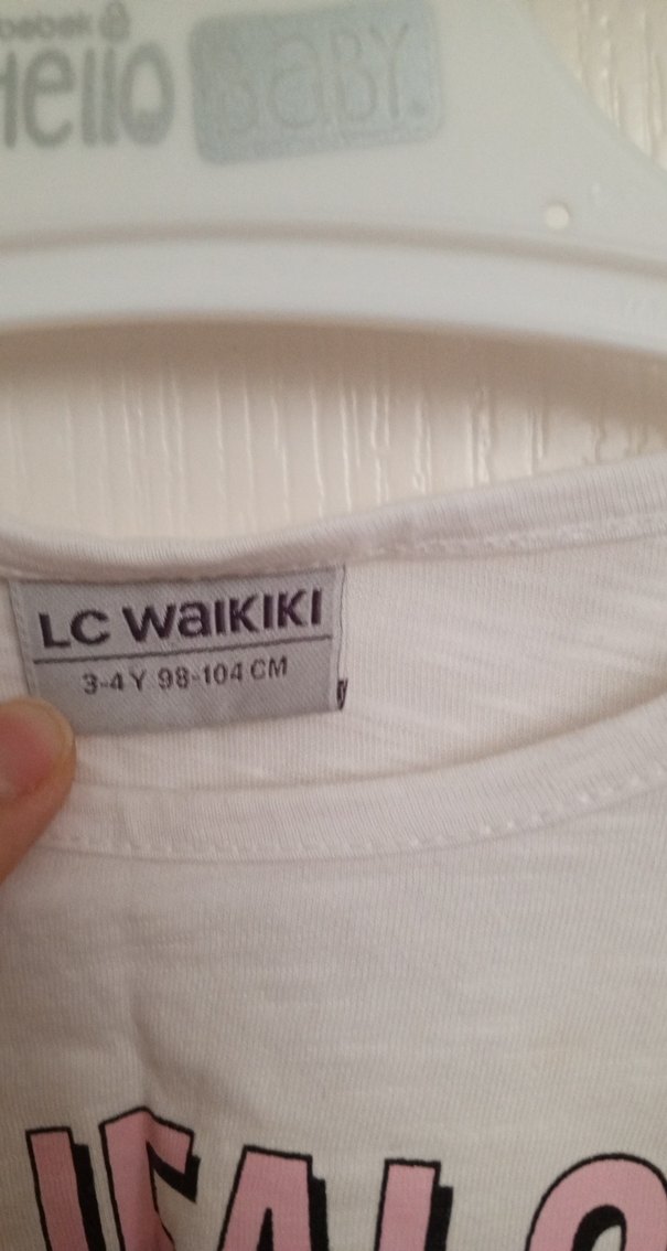 Kız Çocuk Payetli Baskılı Beyaz Tişört - Görsel 3