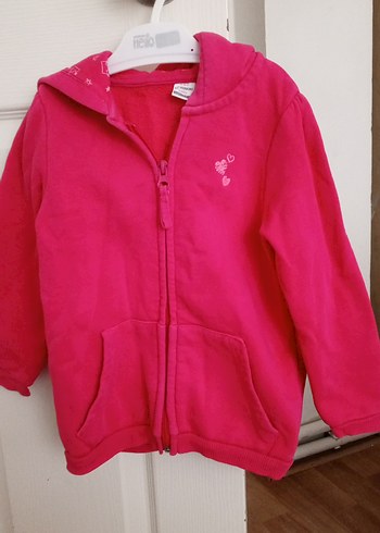 Kızlar için renkli kapüşonlu fermuarlı sweatshirt - Görsel 5