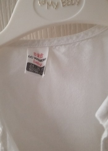 Kız Çocuk Beyaz Keten Düğmeli Gömlek - Görsel 2