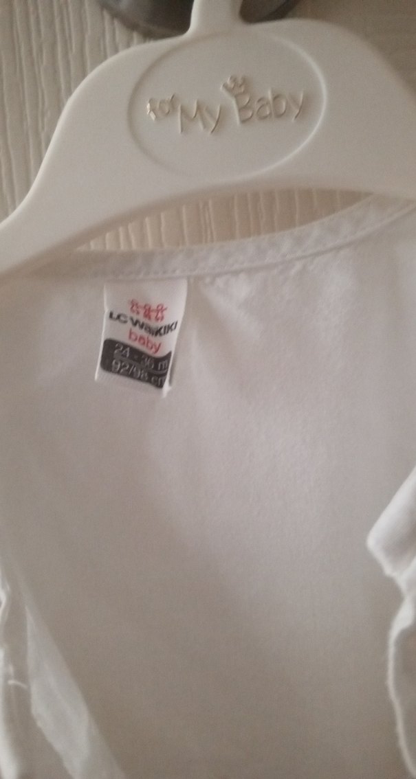 Kız Çocuk Beyaz Keten Düğmeli Gömlek - Görsel 2