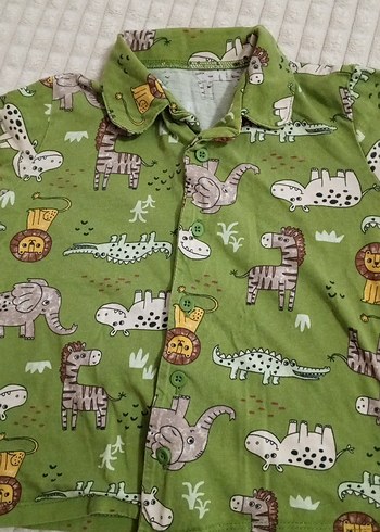 Renkli Desenli Erkek Çocuk Gömlek - Görsel 4