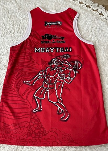 Kırmızı Baskılı Dragon Muay Thai Federasyon Onaylı Unisex Atlet - Görsel 4